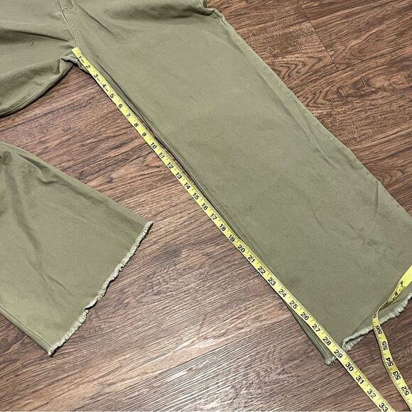 Miss Love Wide Leg High Waist Stretchy Pants Olive Green Size Large - Picture 7 of 10